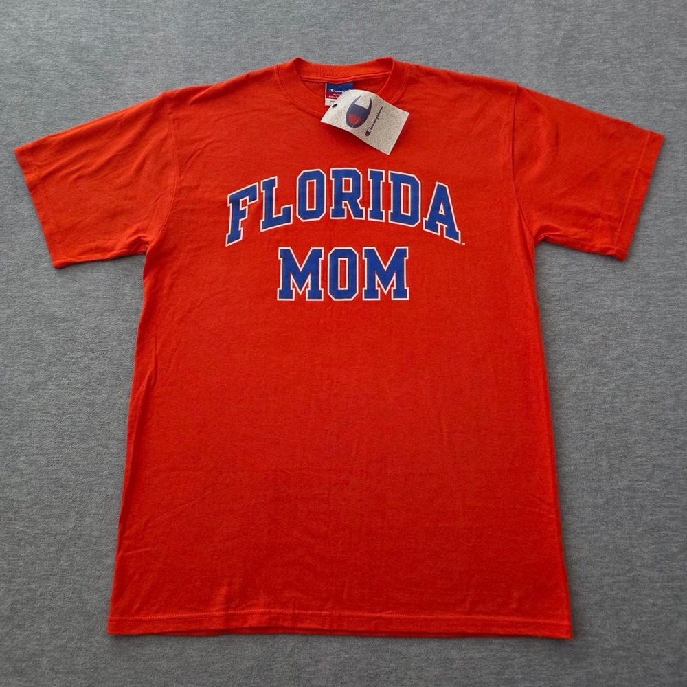 Champion Florida Mom Orange Graphic T-Shirt Short Sleeve Cotton Large NWT